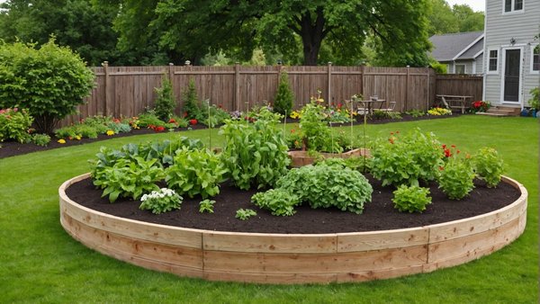Versatile round raised garden bed for urban and rural gardening